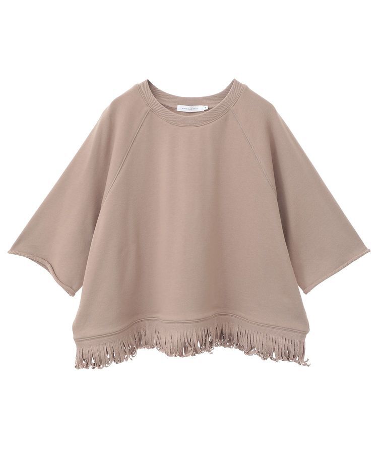 AMERICAN HOLIC「フリンジ5分袖ラグランスウェット」|Tシャツ・カットソー|