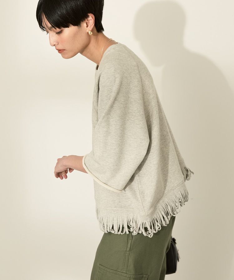 AMERICAN HOLIC「フリンジ5分袖ラグランスウェット」|Tシャツ・カットソー|