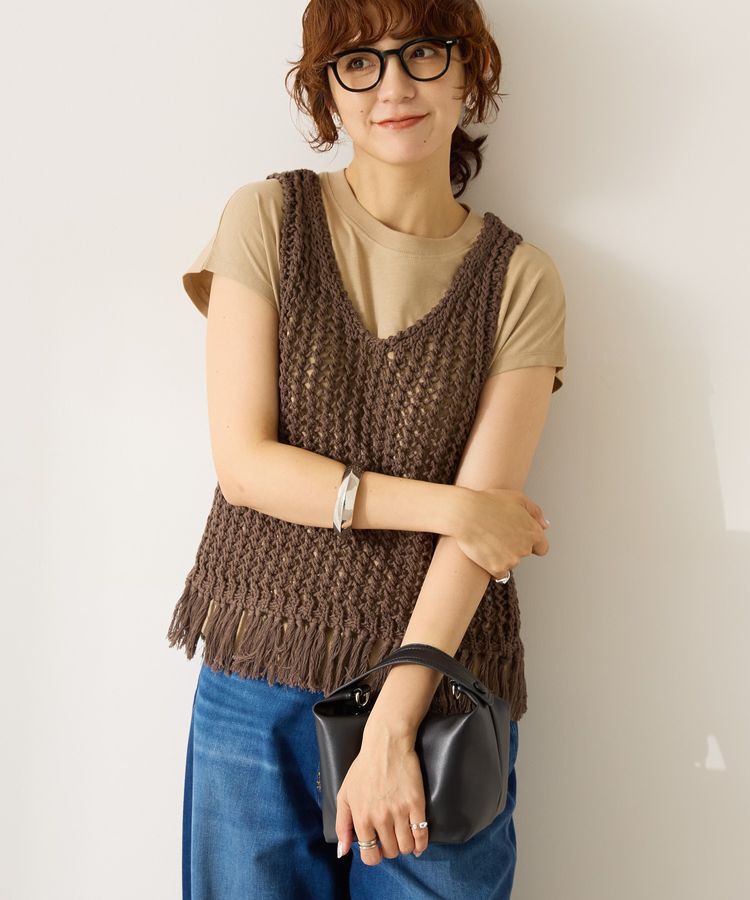 AMERICAN HOLIC「【前後2WAY】フリンジショートベスト」|ベスト・ジレ|