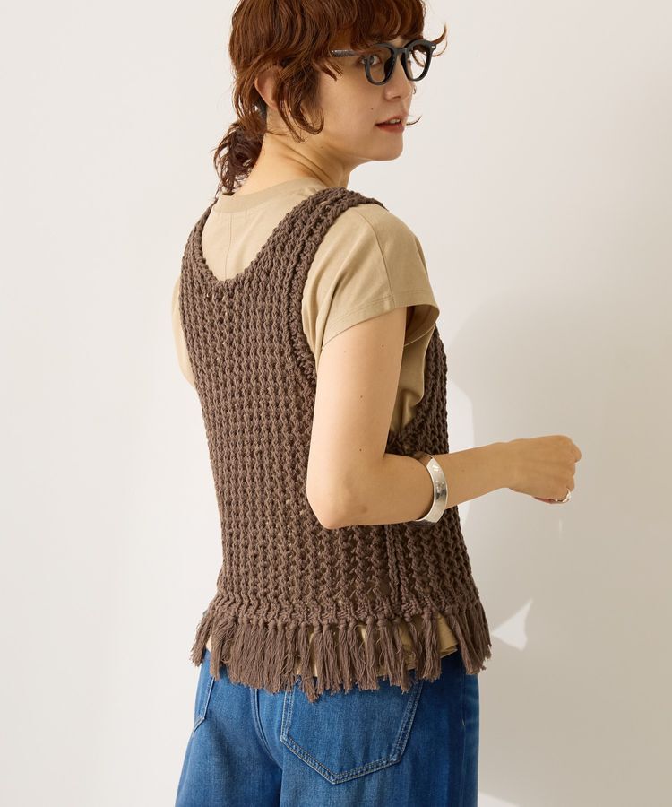 AMERICAN HOLIC「【前後2WAY】フリンジショートベスト」|ベスト・ジレ|