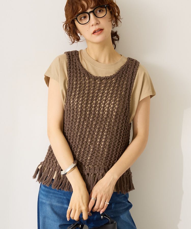 AMERICAN HOLIC「【前後2WAY】フリンジショートベスト」|ベスト・ジレ|