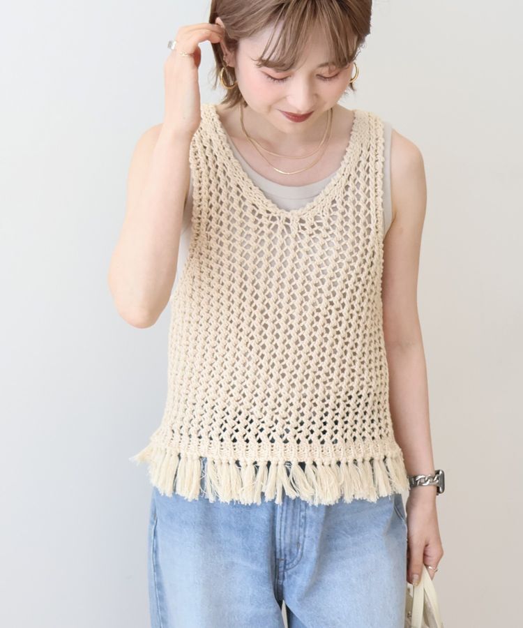 AMERICAN HOLIC「【前後2WAY】フリンジショートベスト」|ベスト・ジレ|