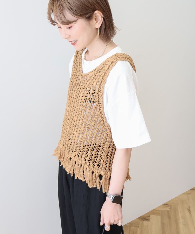 AMERICAN HOLIC「【前後2WAY】フリンジショートベスト」|ベスト・ジレ|