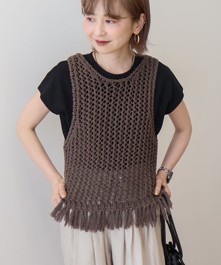 AMERICAN HOLIC「【前後2WAY】フリンジショートベスト」|ベスト・ジレ|