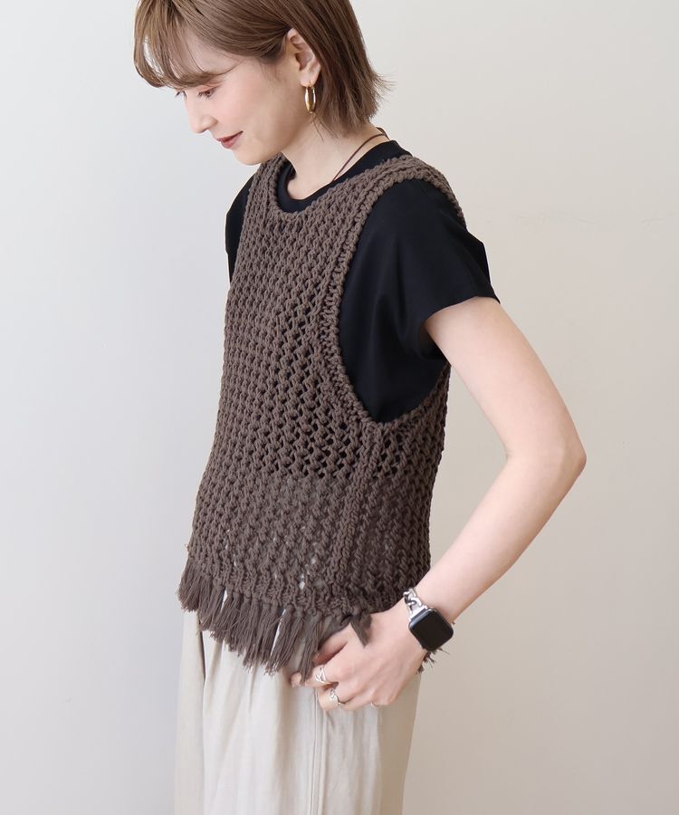AMERICAN HOLIC「【前後2WAY】フリンジショートベスト」|ベスト・ジレ|