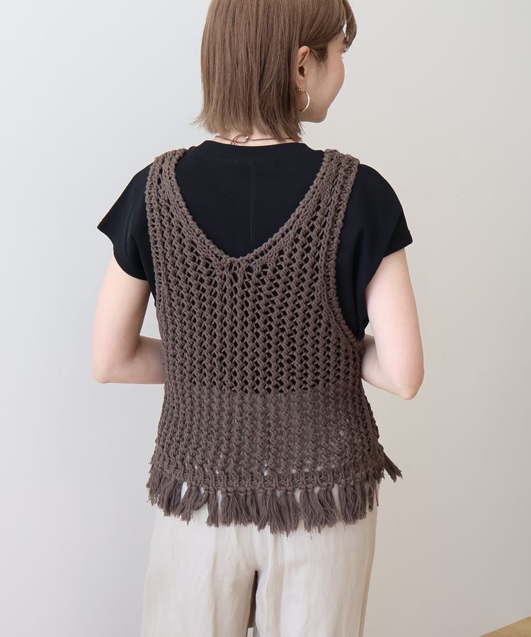 AMERICAN HOLIC「【前後2WAY】フリンジショートベスト」|ベスト・ジレ|