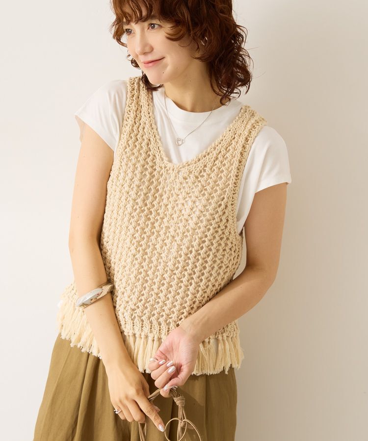 AMERICAN HOLIC「【前後2WAY】フリンジショートベスト」|ベスト・ジレ|