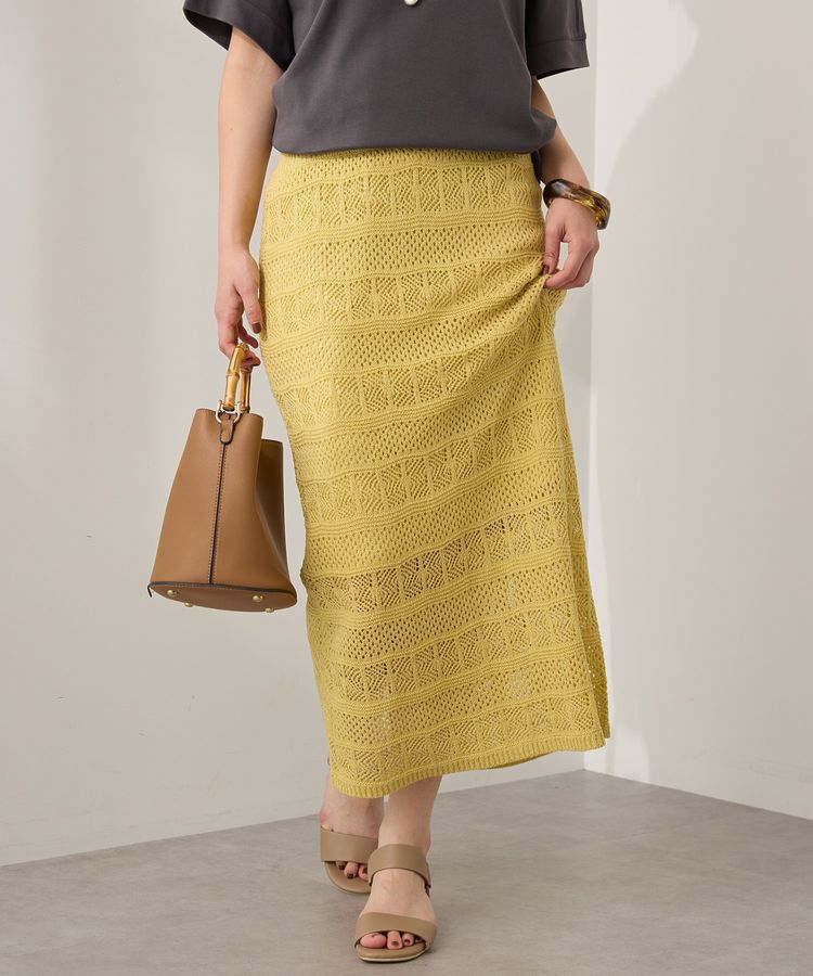 AMERICAN HOLIC「レース編みニットタイトスカート」|タイト|