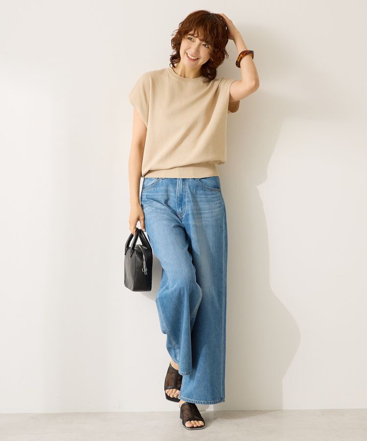 AMERICAN HOLIC「接触冷感ラメフレンチスリーブニットプルオーバー」|ニット・セーター|