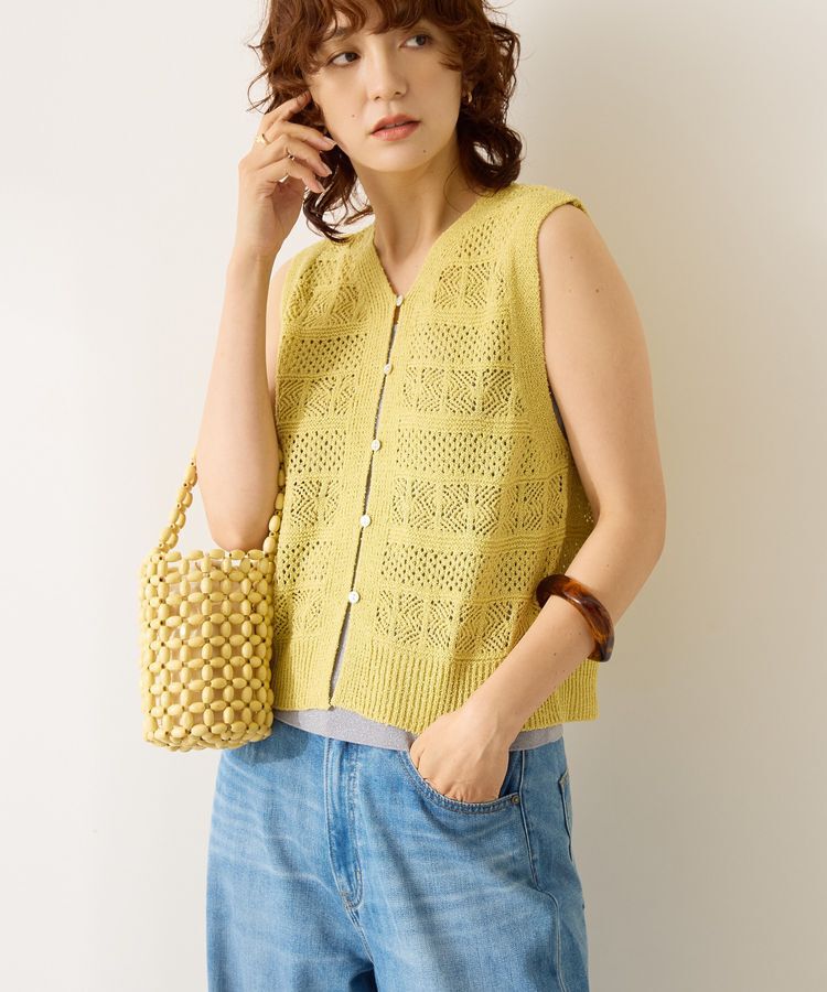 AMERICAN HOLIC「【前後2WAY】レース編みニットベスト」|ベスト・ジレ|