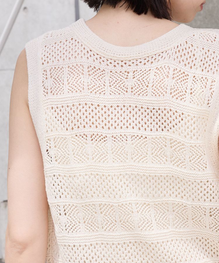 AMERICAN HOLIC「【前後2WAY】レース編みニットベスト」|ベスト・ジレ|