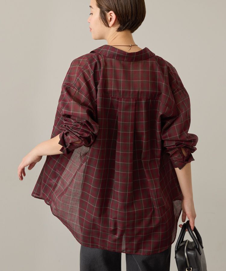 AMERICAN HOLIC「シアーチェック柄オーバーシャツ」|シャツ・ブラウス|