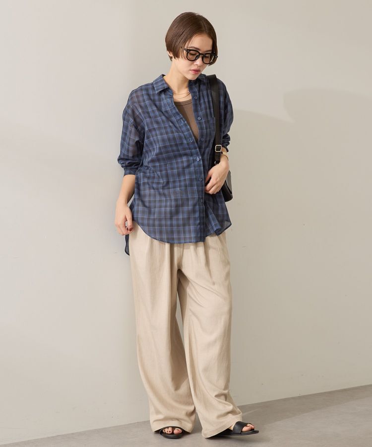 AMERICAN HOLIC「シアーチェック柄オーバーシャツ」|シャツ・ブラウス|