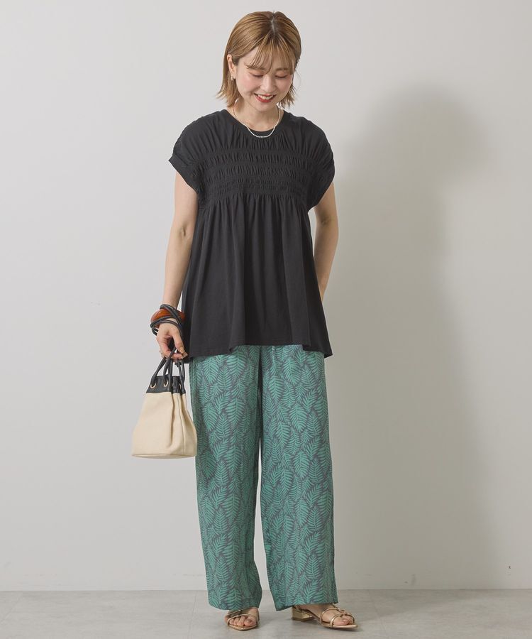 AMERICAN HOLIC「シャーリング半袖フレアプルオーバー」|Tシャツ・カットソー|