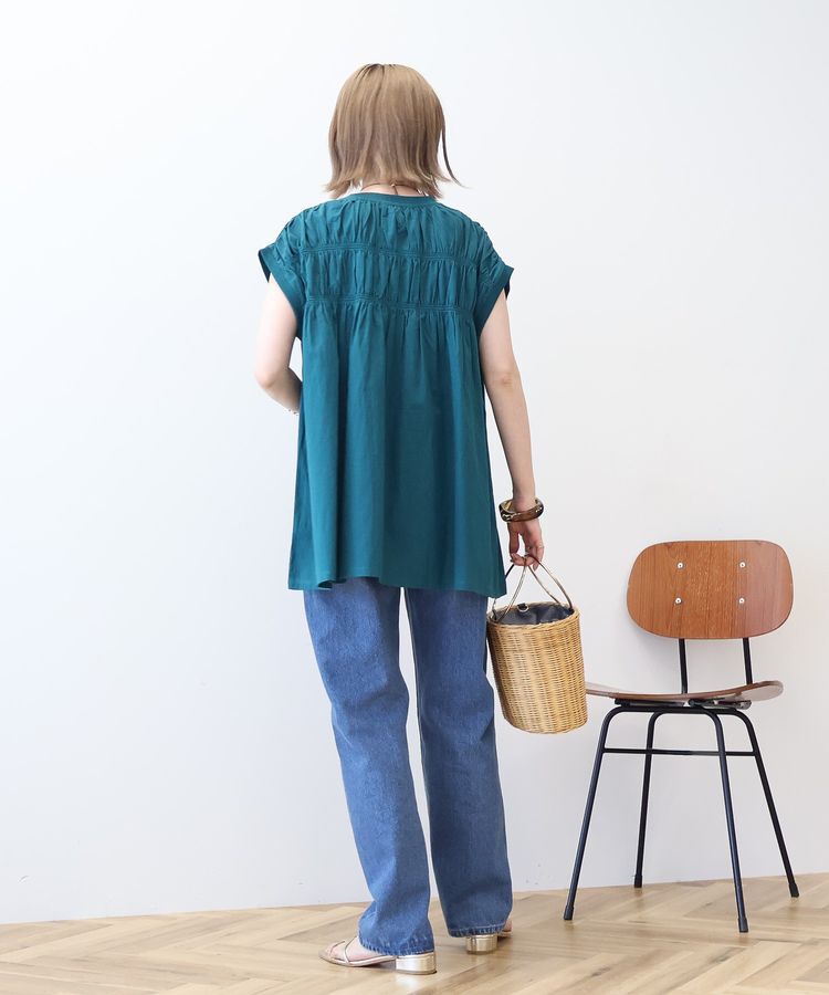 AMERICAN HOLIC「シャーリング半袖フレアプルオーバー」|Tシャツ・カットソー|