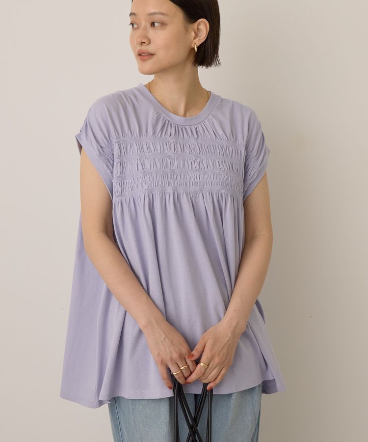 AMERICAN HOLIC「シャーリング半袖フレアプルオーバー」|Tシャツ・カットソー|