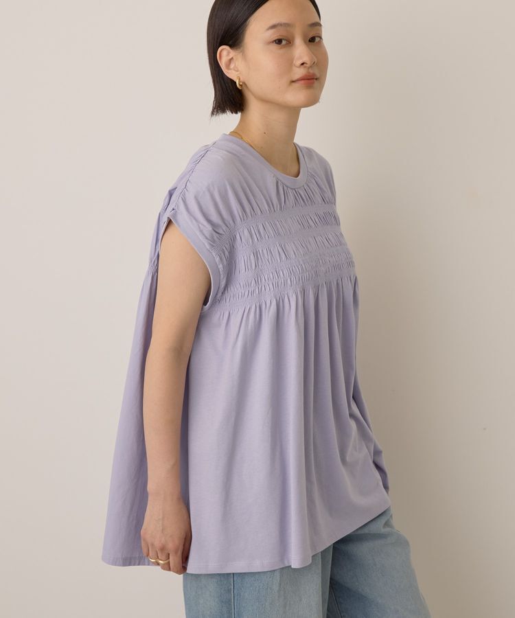 AMERICAN HOLIC「シャーリング半袖フレアプルオーバー」|Tシャツ・カットソー|