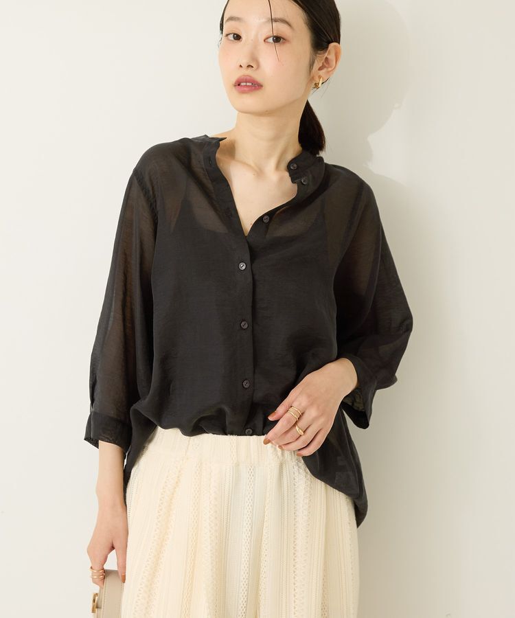 AMERICAN HOLIC「5分袖シアードルマンシャツ」|シャツ・ブラウス|Black