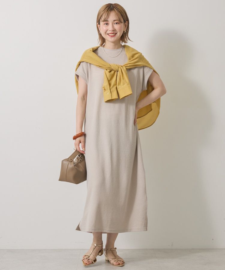 AMERICAN HOLIC「ワッフルサイドスリット半袖ワンピース」|ワンピース|Beige