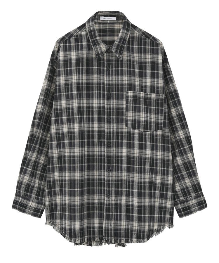 AMERICAN HOLIC「フリンジヘム起毛チェックシャツ」|シャツ・ブラウス|