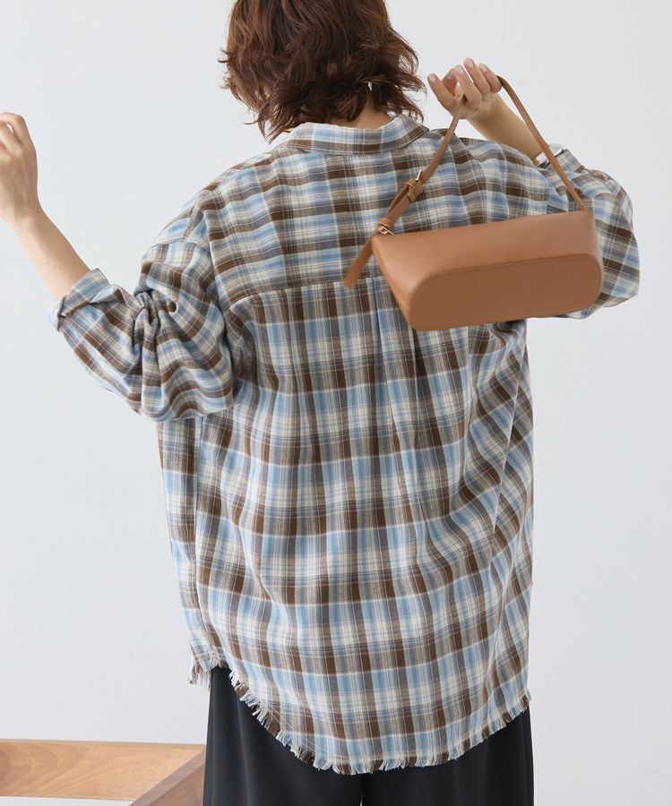 AMERICAN HOLIC「フリンジヘム起毛チェックシャツ」|シャツ・ブラウス|