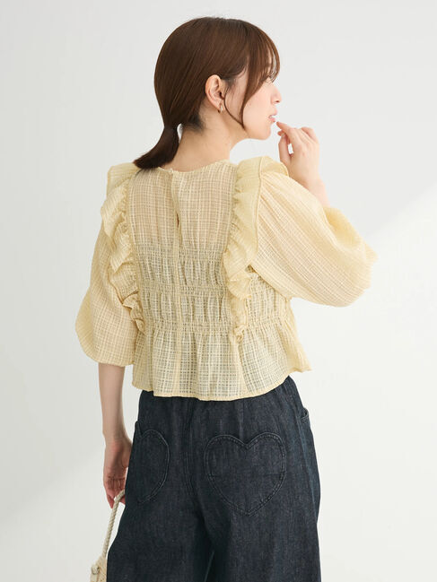 Green Parks「・ELENCARE　DUE　シャドーチェックブラウス」|シャツ・ブラウス|