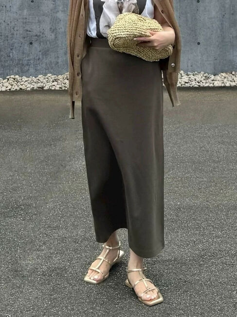 Green Parks「バックスリットポンチスカート」|スカート|Khaki