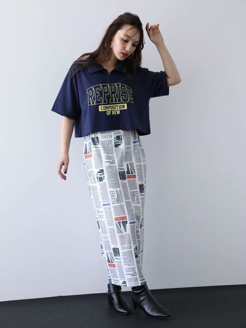 Green Parks「EGOIST　ハーフZipロゴ5分袖プルオーバー」|Tシャツ・カットソー|