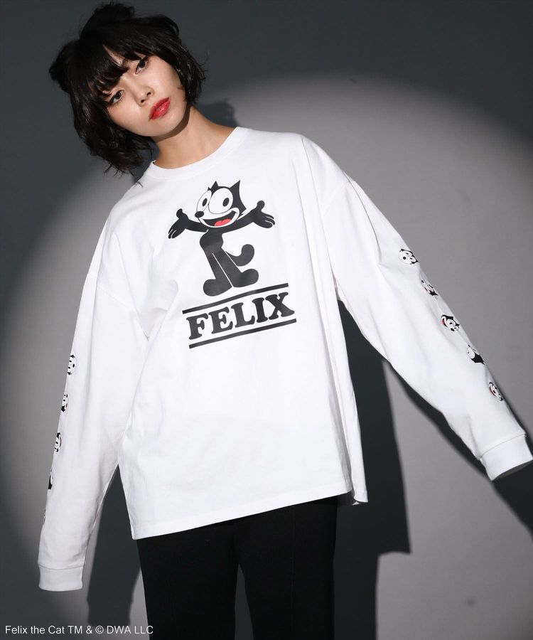 Green Parks「■FELIX 袖フェイスpt ロンTEE」|Tシャツ・カットソー|White