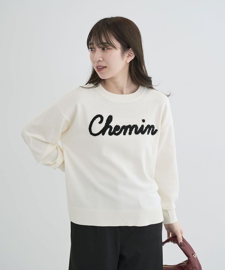 Green Parks「洗える さがら刺しゅうロゴニットプルオーバー」|ニット・セーター|Off White