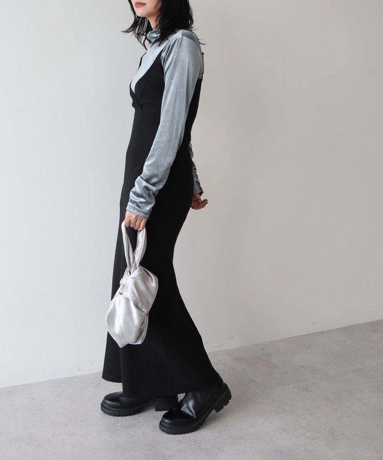 AnriettMusee「レース編み風ビスチェキャミワンピース」|ワンピース|