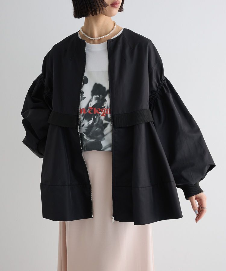 AnriettMusee「MA-1ペプラムブルゾン」|ブルゾン・スタジャン|