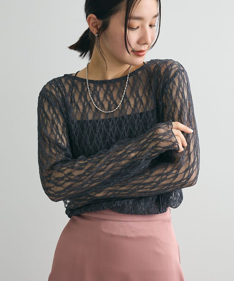 Green Parks「パネルラインレースカットプルオーバー」|Tシャツ・カットソー|