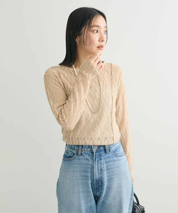 Green Parks「パネルラインレースカットプルオーバー」|Tシャツ・カットソー|