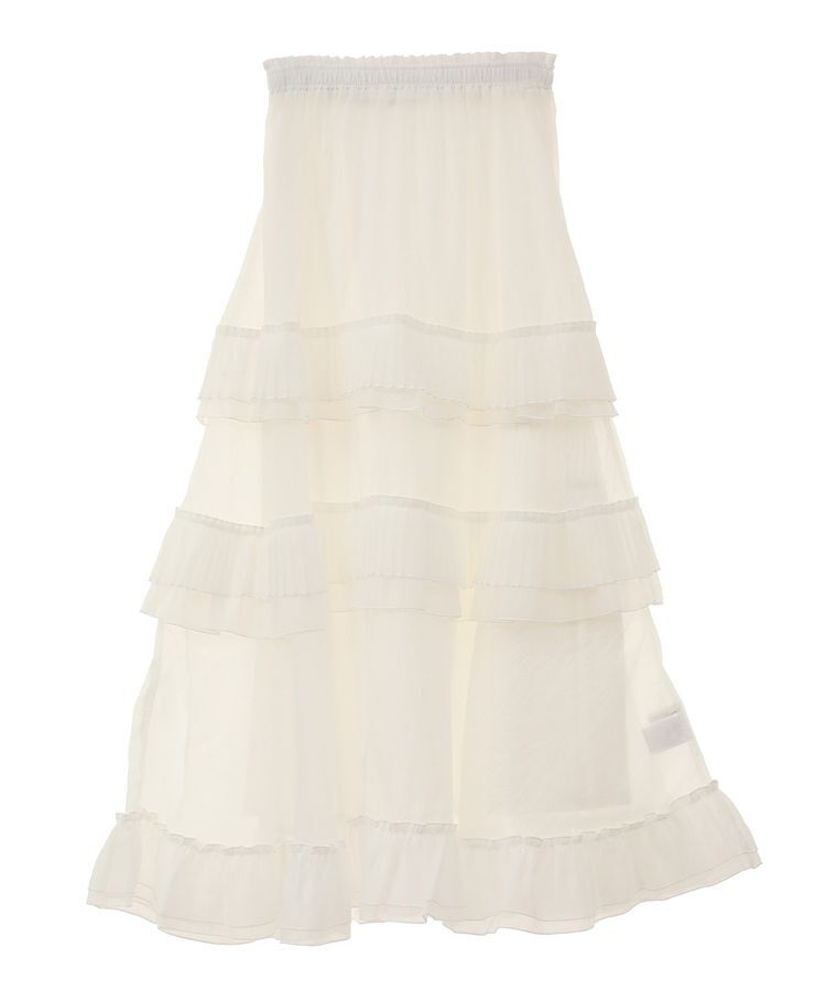 Green Parks「・ELENCARE DUE プリーツフリルシアースカート」|フレア|