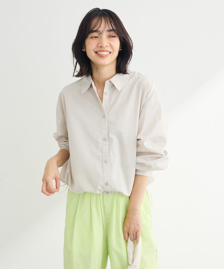 Green Parks「イージーケア裾ドロストシャツ」|シャツ・ブラウス|