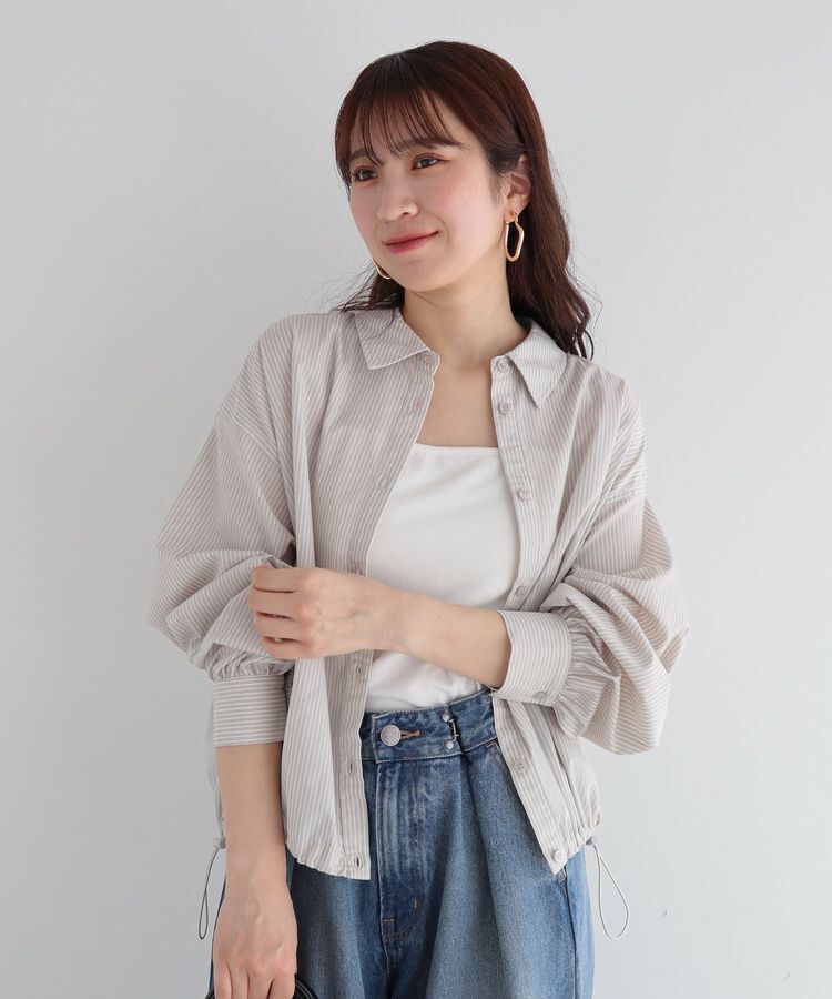 Green Parks「イージーケア裾ドロストシャツ」|シャツ・ブラウス|