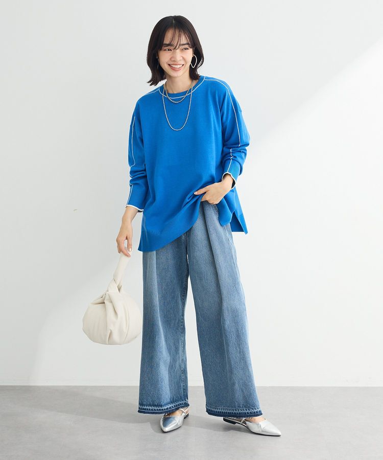 Green Parks「タックワイドデニムパンツ」|デニム|