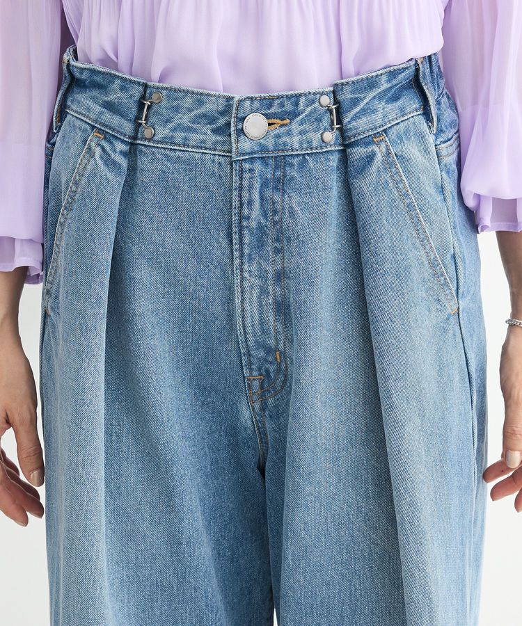 Green Parks「タックワイドデニムパンツ」|デニム|