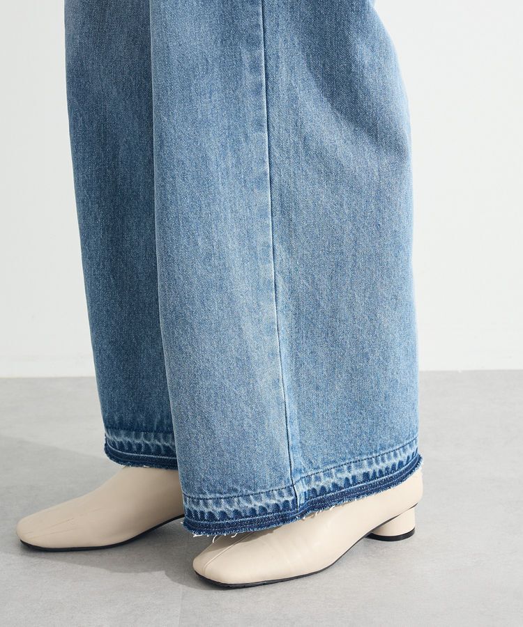 Green Parks「タックワイドデニムパンツ」|デニム|