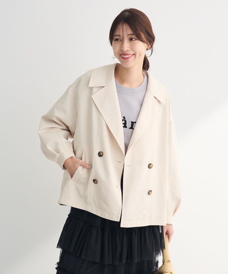 Green Parks「撥水加工 ショート丈トレンチコート」|トレンチコート|Light beige