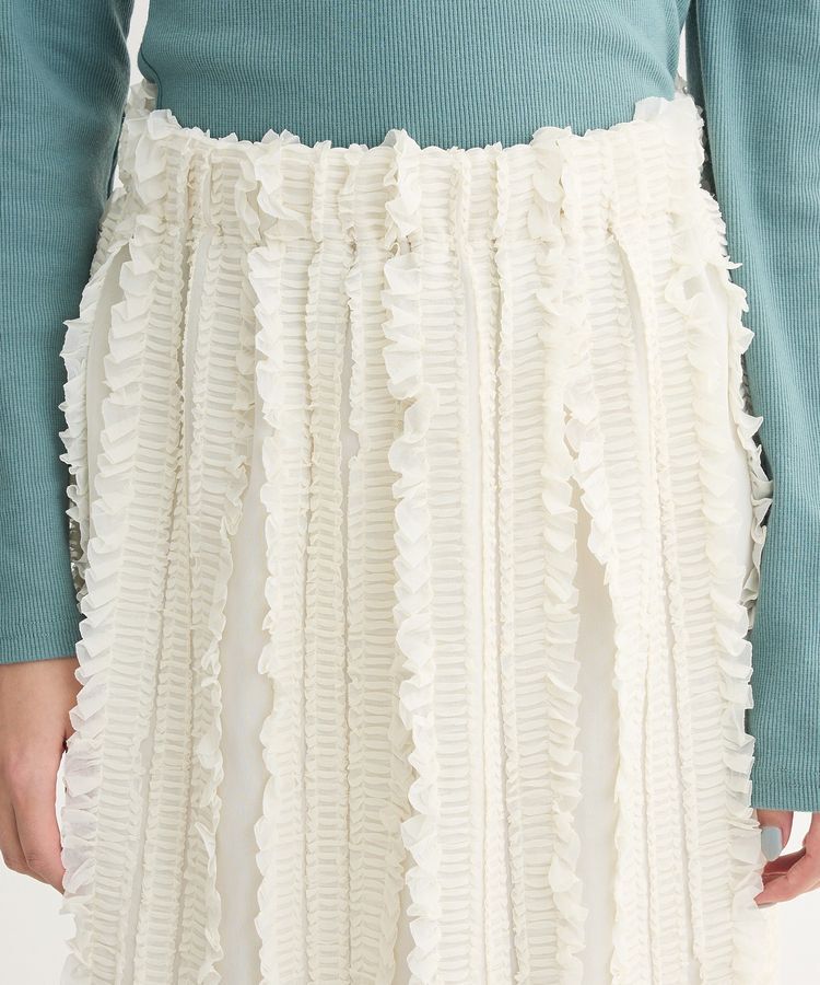 Green Parks「ジャガードストライプフリルIラインスカート」|スカート|