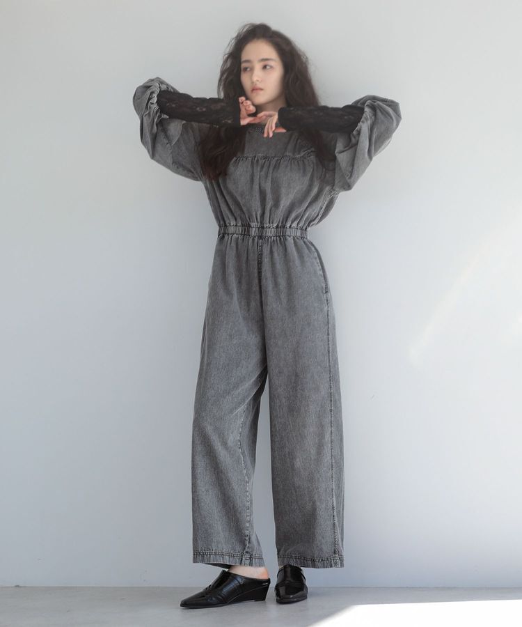 Green Parks「■ESCAR シャーリングデニムオールインワン」|オールインワン|