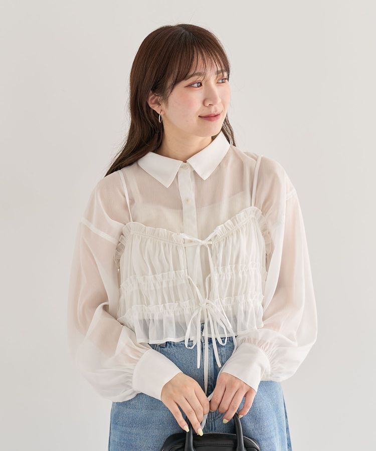 Green Parks「・ELENCARE DUE シアービスチェ付シャツ」|シャツ・ブラウス|