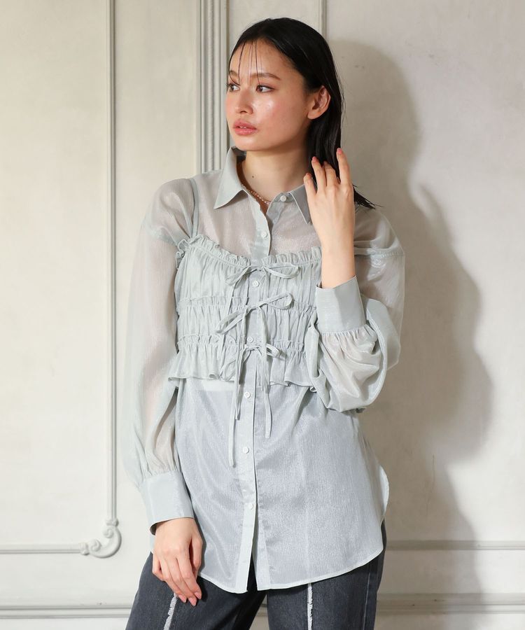 Green Parks「・ELENCARE DUE シアービスチェ付シャツ」|シャツ・ブラウス|