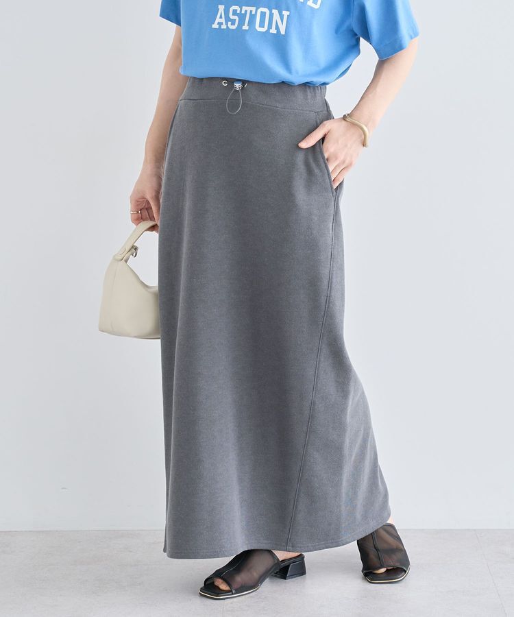 Green Parks「ピグメントIラインスウェットスカート」|スカート|Charcoal Gray