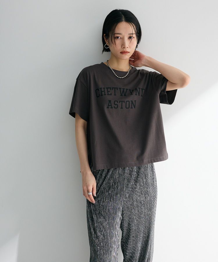 Green Parks「汗染み防止カレッジロゴボックスTシャツ」|Tシャツ・カットソー|Charcoal Gray