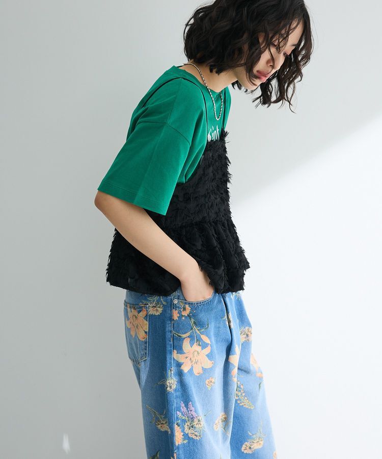 Green Parks「多段フェミニンロゴボックスTシャツ」|Tシャツ・カットソー|