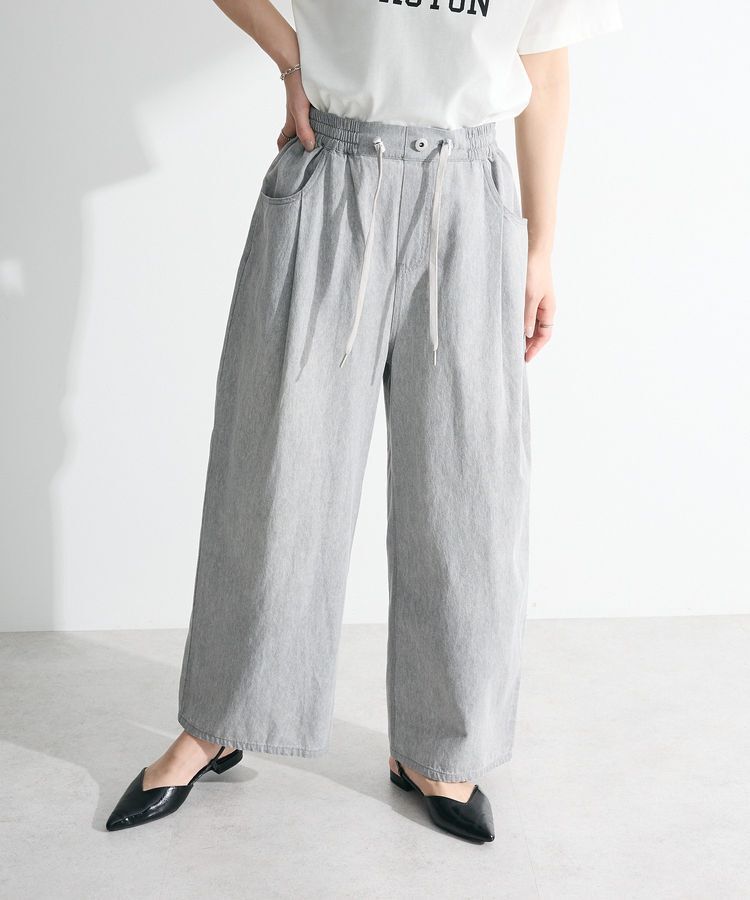 Green Parks「ライトデニムワイドパンツ」|デニム|Light Gray