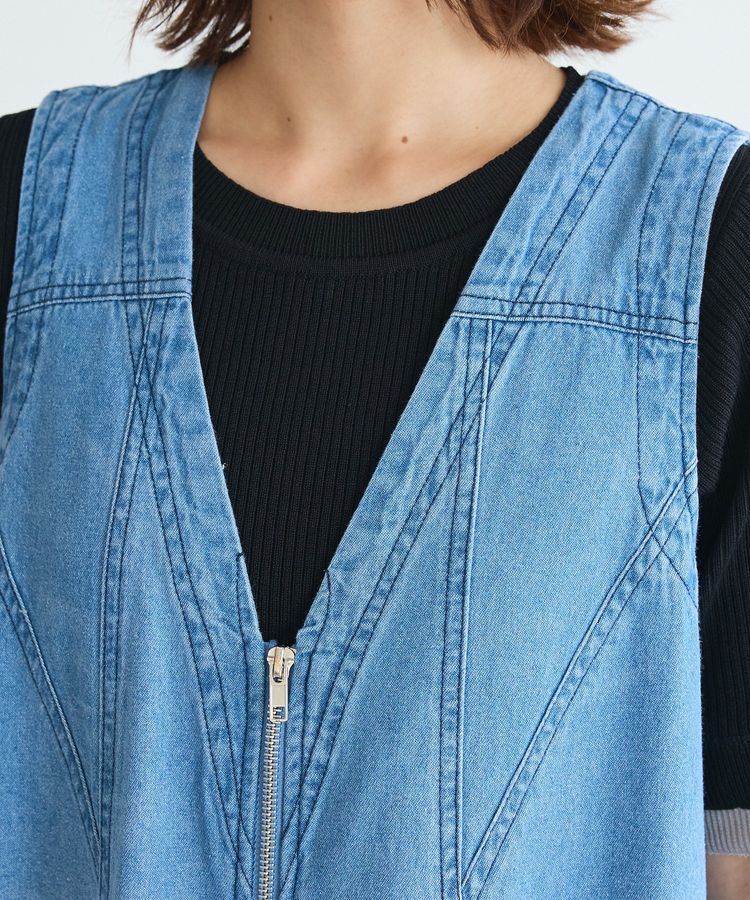 Green Parks「・SUGAR SPOON W-ZIPデニムロングワンピ」|ワンピース|